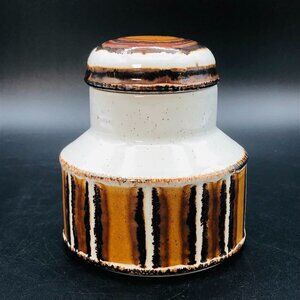 Midwinter EARTH pattern Sugar Jar Vintage Stonehenge Sugar Bowl 70s Stoneware